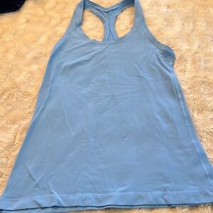 Lululemon Athletica Blue Sleeveless Backless Tank Top
